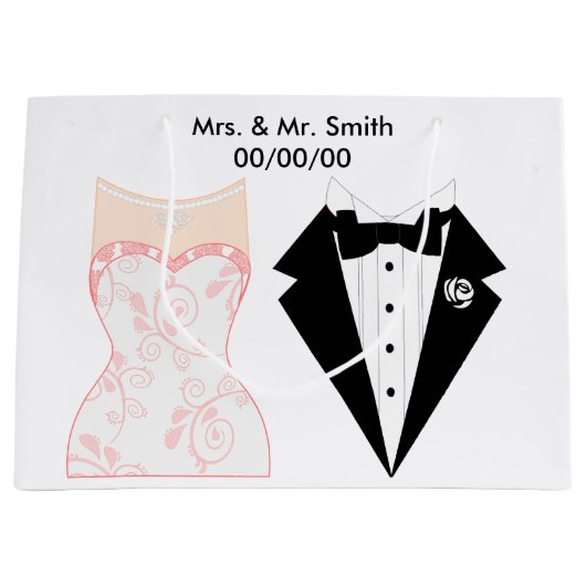 Weddenschap-tas, bruiloft bedankt voor cadeautas (Voorkant)