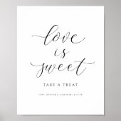 Weddenschap Teken Love is Sweet Snoep Buffet Poster (Voorkant)
