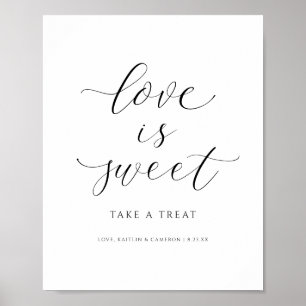 Weddenschap Teken Love is Sweet Snoep Buffet Poster