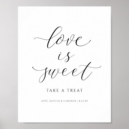 Weddenschap Teken Love is Sweet Snoep Buffet Poster (Voorkant)