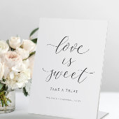 Weddenschap Teken Love is Sweet Snoep Buffet Reclamebord Met Voetstuk