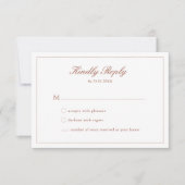 Weddenschap Terracotta Script Crest Monogram RSVP- Kaart (Voorkant)