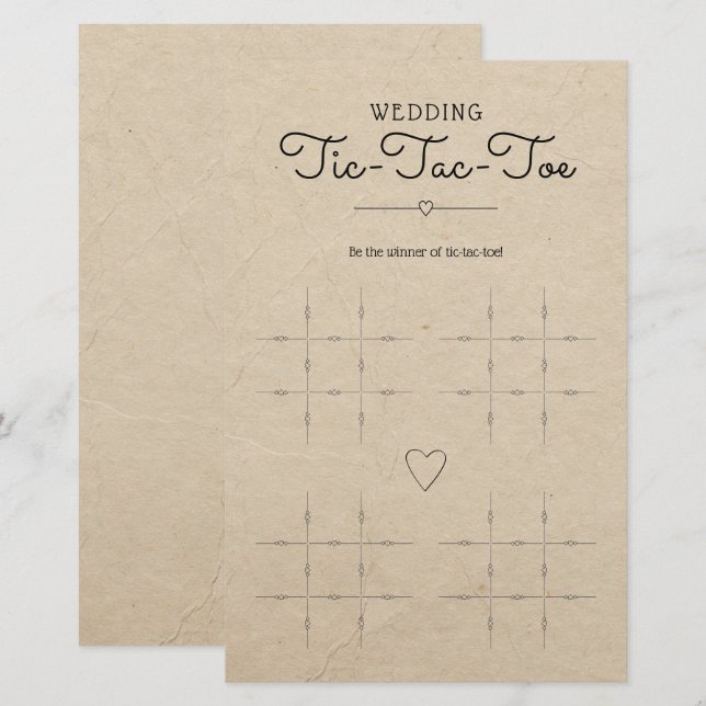 Weddenschap Tic-Tac-Toe met hartenlijstspel (Voorkant / Achterkant)