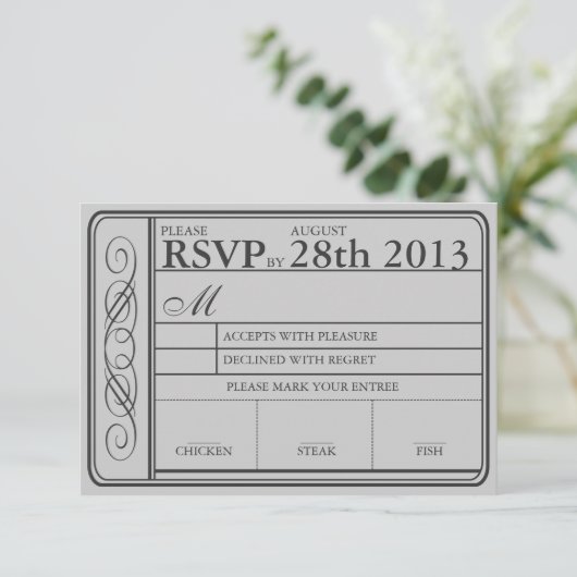Weddenschap Ticket RSVP II Punchout Gray (Staand voorkant)