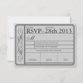 Weddenschap Ticket RSVP II Punchout Gray Kaartje (Voorkant)