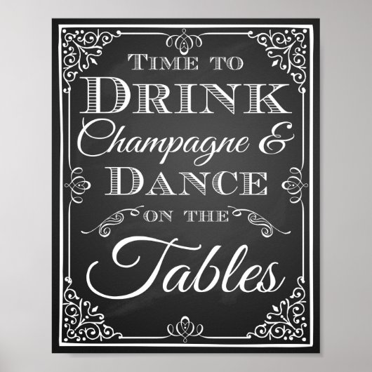 Weddenschap "Tijd voor de Drink van Champagne-alkb Poster (Voorkant)
