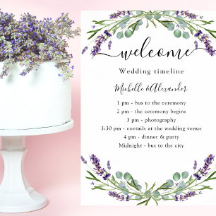 Weddenschap-tijdlijnprogramma lavender eucalyptus poster