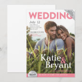 Weddenschap tijdschrift cover nodigage kaart (Voorkant / Achterkant)