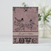 Weddenschap Tortelduifjes RSVP-kaart RSVP Kaartje (Staand voorkant)