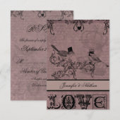 Weddenschap Tortelduifjes RSVP-kaart RSVP Kaartje (Voorkant / Achterkant)