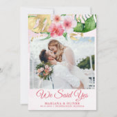 Weddenschap Tropische bloemen Gold Kaart (Voorkant)
