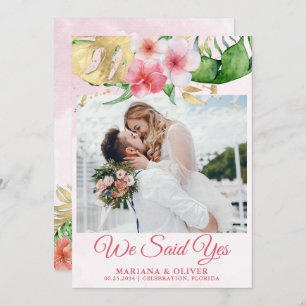 Weddenschap Tropische bloemen Gold Kaart