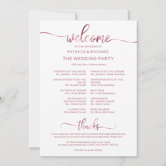 Weddenschap tussen internetpagina's Chic Script We Bedankkaart (Achterkant)