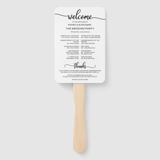 Weddenschap tussen internetpagina's Chic Script We Handwaaier (Achterkant)