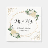 Weddenschap tussen moderne Ivory Gold Glitters Flo Servetten (Voorkant)