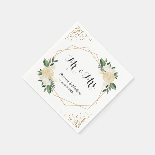 Weddenschap tussen moderne Ivory Gold Glitters Flo Servetten (Hoek)