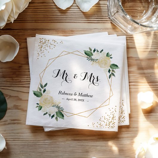 Weddenschap tussen moderne Ivory Gold Glitters Flo Servetten