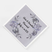 Weddenschap tussen Napkin en laatblauwe bloemen Servet (Hoek)
