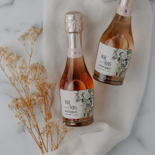 Weddenschap tussen pampas en eucalyptus moderne pa sparkling wijnetiket