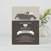 Weddenschap tussen twee bruidjes en lesbiennes kaart (Staand voorkant)