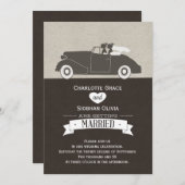 Weddenschap tussen twee bruidjes en lesbiennes kaart (Voorkant / Achterkant)