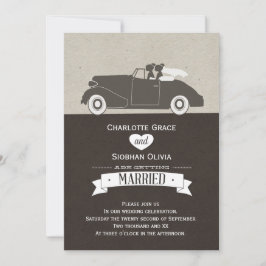 Weddenschap tussen twee bruidjes en lesbiennes kaart