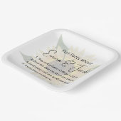 Weddenschap tussen zonnebloem en vette feiten papieren bordje (Gebogen)