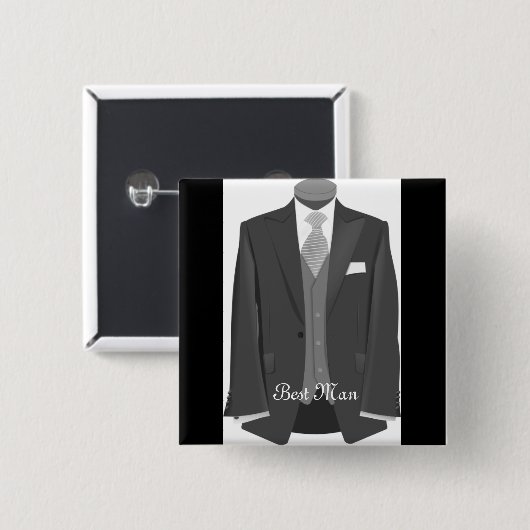 Weddenschap Tuxedo Best Man Pin Button Badge Gift (Voorkant /achterkant)