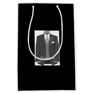 Weddenschap Tuxedo Groomsman Black Gift Bag Medium Cadeauzakje