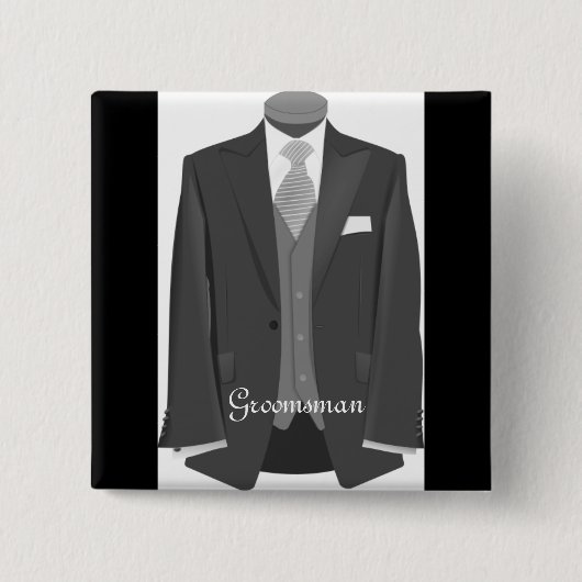 Weddenschap Tuxedo Groomsman Pin Button Badge Gift (Voorkant)