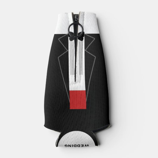 Weddenschap Tuxedo Groomsoman Flesjeskoeler (Achterkant)