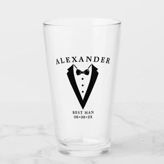 Weddenschap Tuxedo Specialized Best Man Glass Glas (Voorkant)
