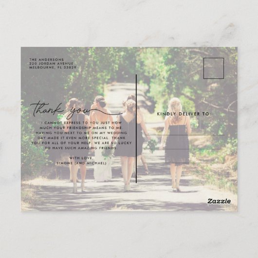 Weddenschap Twee Foto Dank u budget Briefkaart (Achterkant)