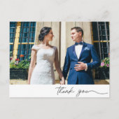 Weddenschap Twee Foto Dank u budget Briefkaart (Voorkant)