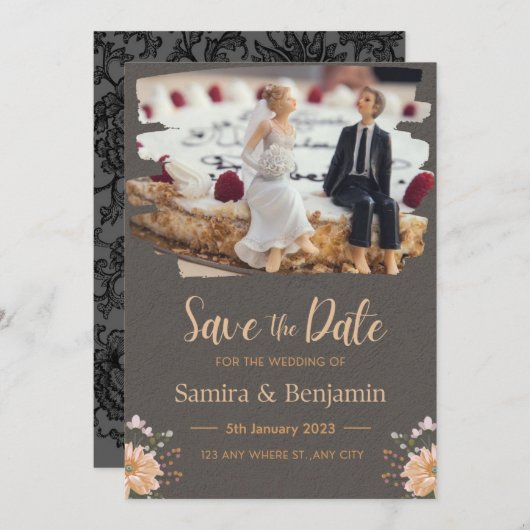 Weddenschap Twitter van een paar, donkergrijs en O Kaart (Voorkant / Achterkant)