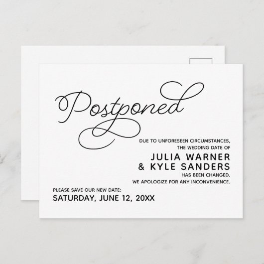 Weddenschap Uitgesteld Briefkaart (Voorkant / Achterkant)