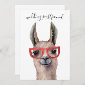 Weddenschap Uitgesteld Funny Lllama Datum verander Kaart (Voorkant / Achterkant)