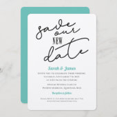 Weddenschap Uitgesteld Sla de nieuwe datum op Kaart (Voorkant / Achterkant)