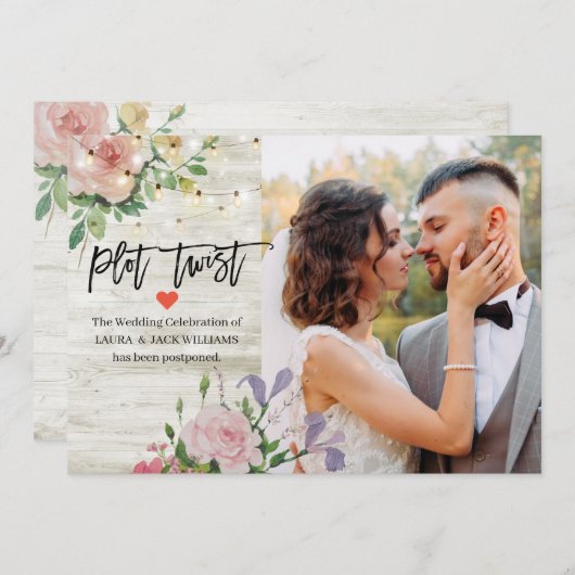 Weddenschap uitgesteld Verander de foto van het aa Aankondiging (Voorkant / Achterkant)