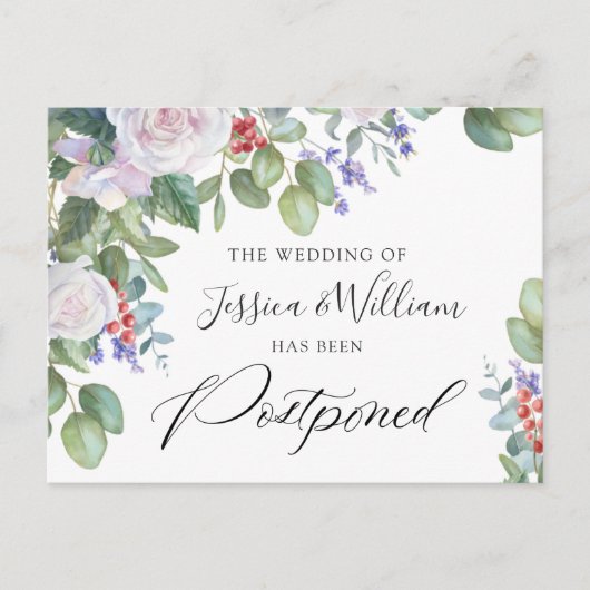 Weddenschap Uitgestelde datum legante blauwe Rozen Briefkaart (Voorkant)