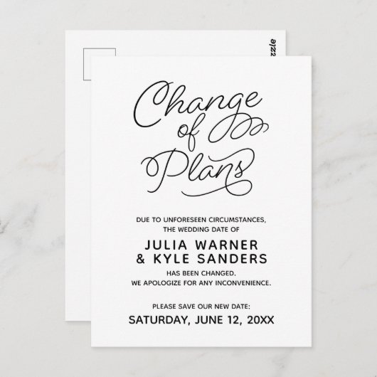 Weddenschap Uitgestelde wijziging Briefkaart plann (Voorkant / Achterkant)