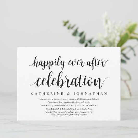 Weddenschap-uitlopement, gelukkig altijd na feestv kaart (Staand voorkant)