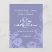 Weddenschap Uitnodiging-Blauwe  Perwinkle-bloemen Aankondigingskaart (Voorkant)