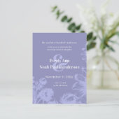 Weddenschap Uitnodiging-Blauwe  Perwinkle-bloemen Aankondigingskaart (Staand voorkant)