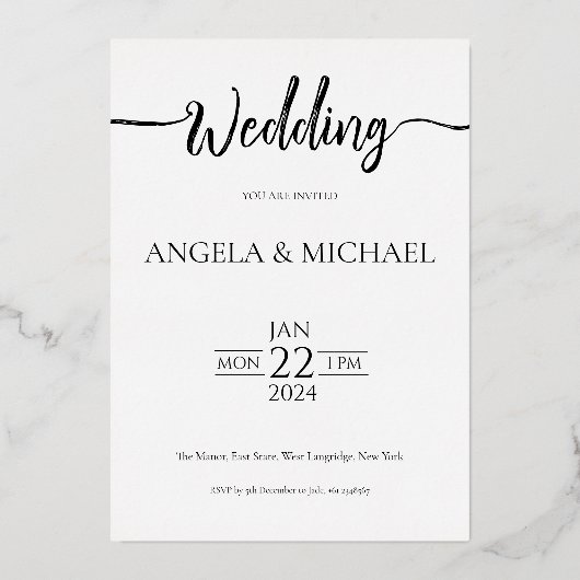 Weddenschap Uitnodiging Elegant Calligrafie (Voorkant)