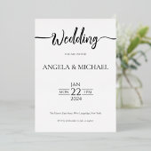 Weddenschap Uitnodiging Elegant Calligrafie (Staand Voorkant)