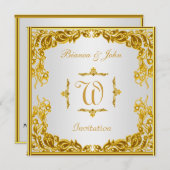 Weddenschap Uitnodiging Elegant Gold (Voorkant / Achterkant)