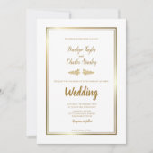Weddenschap Uitnodiging Elegant Gold Border (Voorkant)