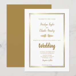 Weddenschap Uitnodiging Elegant Gold Border
