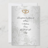 Weddenschap-uitnodiging elegant-witte satijn flora kaart (Achterkant)